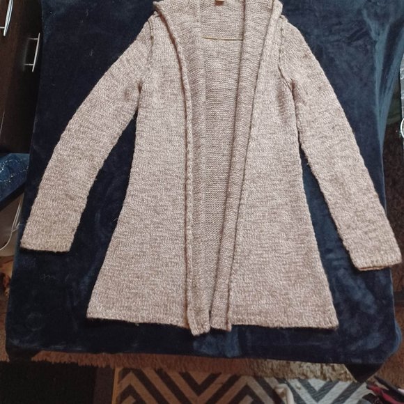 tan knitted cartigan with hood - Picture 4 of 7